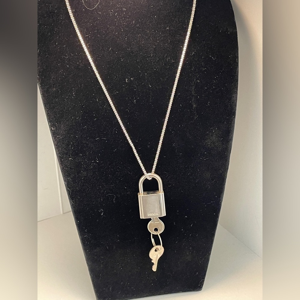 Authentic Prada Padlock/Sterling Silver Chain - image 2